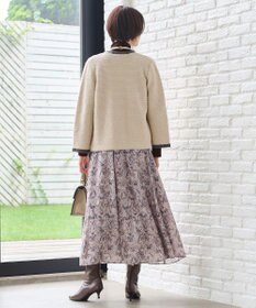 自由区 L 【洗える】バロックプリント スカート