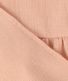 自由区 【洗える】リネンサッカーコンビペプラム カットソー