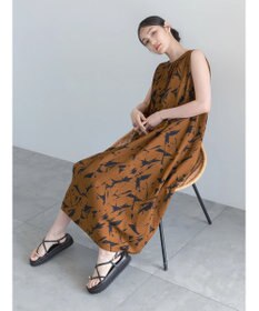 Te chichi コットンリップルアートプリントワンピース