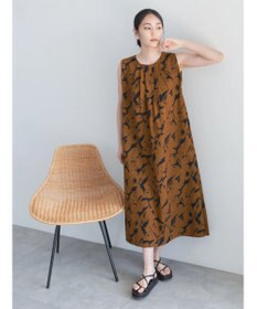Te chichi コットンリップルアートプリントワンピース