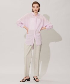 ICB L 【洗える】トリアセコットンシアー ドルマンスリーブシャツ