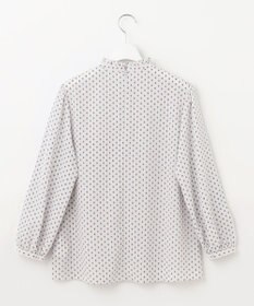 23区 L 【洗える】ジオメトリックパターン フリル ブラウス