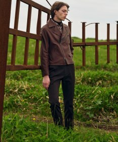 JOSEPH ABBOUD 【長く育てたいサスティナブルなレザー】ラムレザー ブルゾン