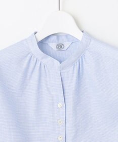 J.PRESS LADIES S 【洗える・吸水】 BEZピンチェック スタンドカラー ブラウス