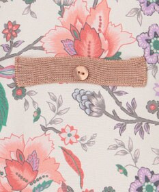 自由区 L 【アンサンブル対応・洗える】マラケシュフラワープリント長袖 カーディガン