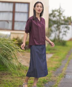 J.PRESS LADIES 【接触冷感】プレーティングジャージー ペプラム カットソー