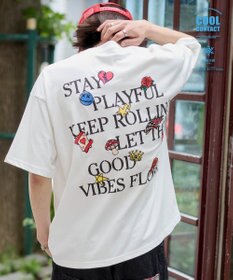 WEGO 【ユニセックス着用ITEM/機能T】接触冷感モチーフ刺繍グラフィックT（SS）