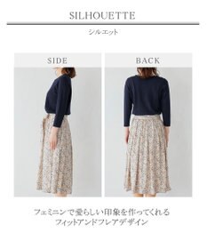 Tiaclasse 【洗える】異素材を組み合わせた花柄ドッキングワンピース