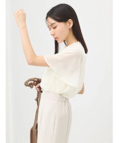 earth music&ecology マジョリカプリーツ半袖ブラウス