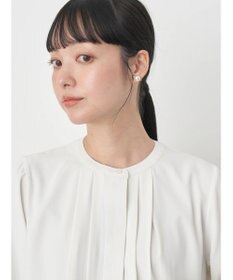 earth music&ecology ノーカラーフロントタックブラウス