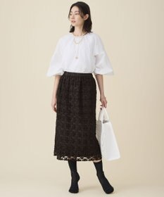 自由区 L テープエンブロイダリー スカート