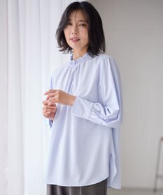 ANY 【手洗い可能/抗菌防臭/UVカット/速乾】フリルモックブラウス