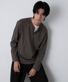 WEGO リングドットヘンリーネックリブT(LS)