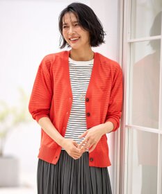 ANY L 【洗濯機可/接触冷感/アンチピリング】シアーニットVネックカーディガン