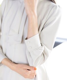 Tiaclasse L 【ダブルクロス】【洗える】フリルドレープワンピース