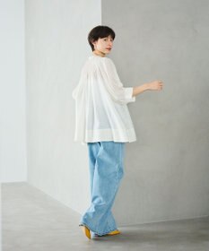 #Newans 【金子綾さんインスタライブご紹介アイテム】（前後着用可能）ピンタックシアーブラウス