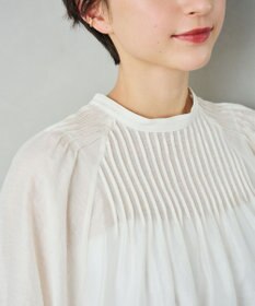 #Newans 【金子綾さんインスタライブご紹介アイテム】（前後着用可能）ピンタックシアーブラウス