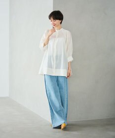 #Newans 【金子綾さんインスタライブご紹介アイテム】（前後着用可能）ピンタックシアーブラウス