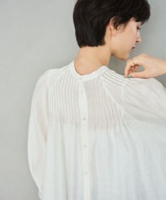 #Newans 【金子綾さんインスタライブご紹介アイテム】（前後着用可能）ピンタックシアーブラウス