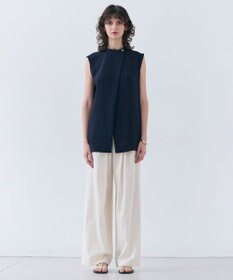 BEIGE， 【洗える】FLEUR / フロントボタンノースリーブブラウス