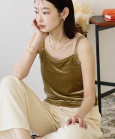 AMERICAN HOLIC カップ付き ベロアショートキャミソール