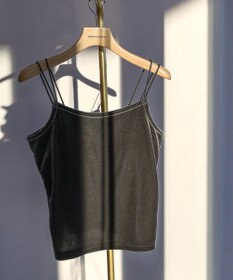 AMERICAN HOLIC カップ付き ベロアショートキャミソール