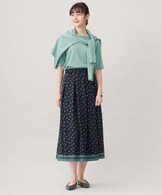 自由区 L 【洗える】ポルカドットプリント スカート