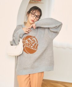 WEGO 【新色追加/ユニセックス着用ITEM/SMLサイズ展開】ジャガードグラフィックプルオーバー（LS）