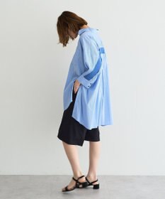 YECCA VECCA リブMIXストライプオーバーシャツ