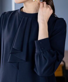 Tiaclasse L 【ダブルクロス】【洗える】フリルドレープワンピース