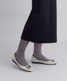 steppi 【洗える/撥水】ビジュー付 スクエア パンプス