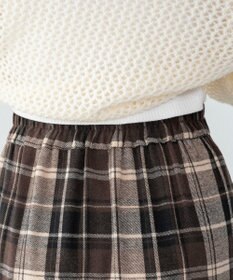 WEGO チェックアシンメトリーフリルロングスカート