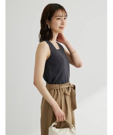 Green Parks スクエアネックニットタンクトップ