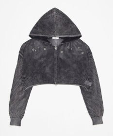 WEGO ハトメメッシュニットショートパーカー