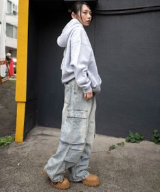 WEGO 【ユニセックス着用ITEM】デニムイージーカーゴパンツ