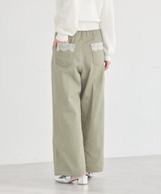 earth music&ecology 【綿100％】ポケットレースカラーパンツ