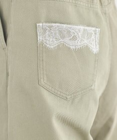 earth music&ecology 【綿100％】ポケットレースカラーパンツ