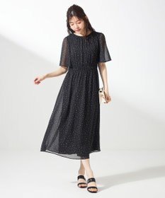 ANY SIS 【洗える】シアーパターン ワンピース