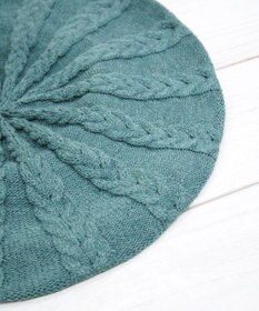 石田製帽 オーガニックコットン アラン編みベレー