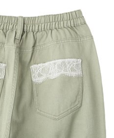 earth music&ecology 【綿100％】ポケットレースカラーパンツ