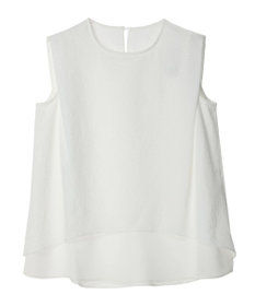 Green Parks 異素材レイヤードノースリーブブラウス