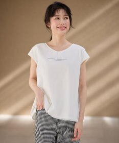 ANY チュールデザインフレンチスリーブTシャツ