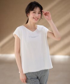 ANY チュールデザインフレンチスリーブTシャツ