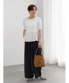 Te chichi ペプラムハーフスリーブニット
