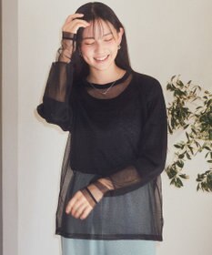 earth music&ecology ラメシアースリーブプルオーバー