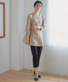 Tiaclasse L 【洗える】アシンメトリ―タックチュニック