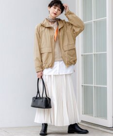 23区 L 【撥水加工】ソフトメモリータフタ スタンドネック ブルゾン