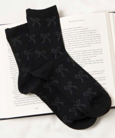 WEGO ジャガード総柄リボンソックス