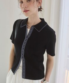 WEGO 【ANGIE VINTAGE/サマーニット】フロントホックポロニット