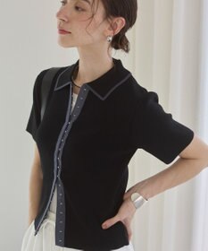 WEGO 【ANGIE VINTAGE/サマーニット】フロントホックポロニット